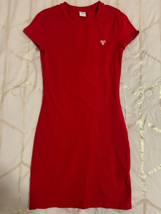 TNA Dresses & Skirts - TNA Red Short-Sleeve Bodycon Mini Dress Small